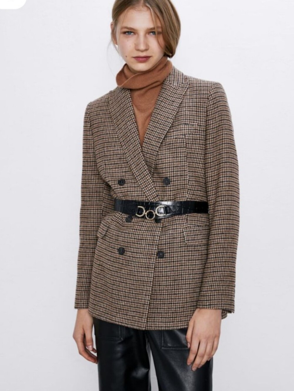 Zara Check Houndstooth Blazer - Picture 2 of 6